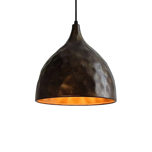 industrial copper iron cylindrical pendant light