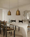 industrial copper iron cylindrical pendant light