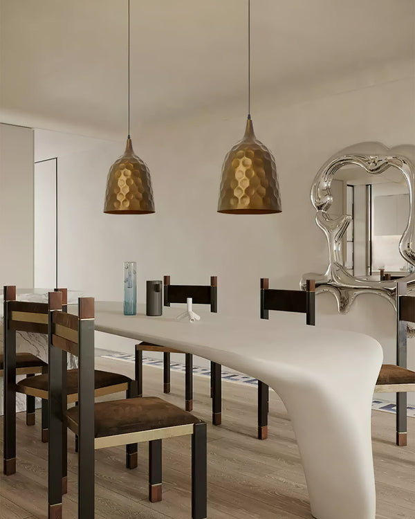 industrial copper iron cylindrical pendant light