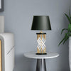 industrial glass table lamp gold black fabric shade