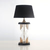 industrial glass table lamp gold black fabric shade