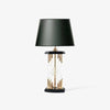 industrial glass table lamp gold black fabric shade