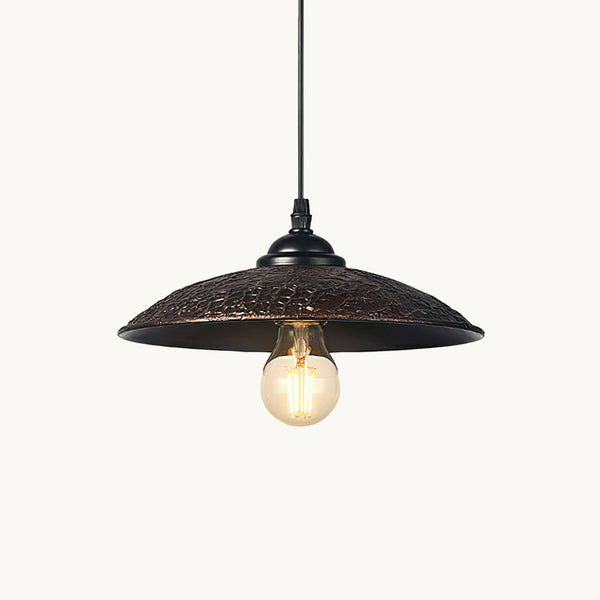 industrial hammered bronze steel canopy pendant light