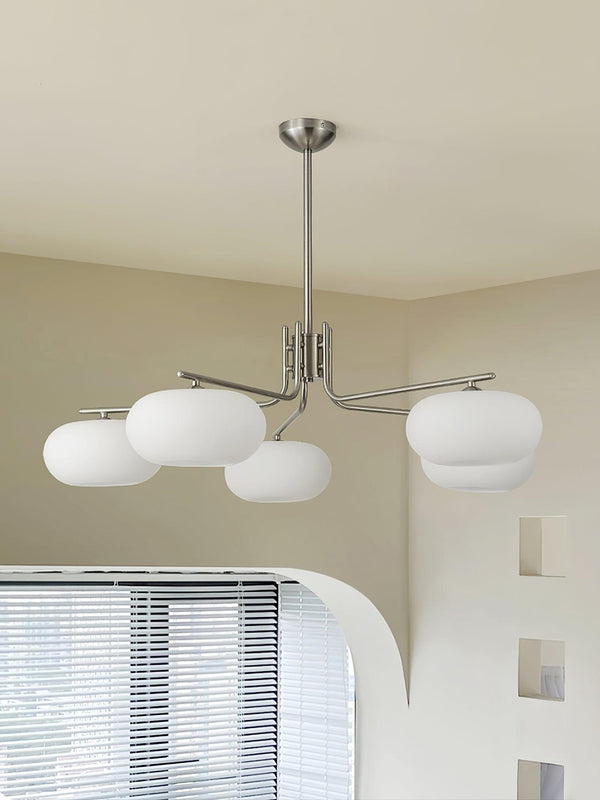 industrial sand nickel glass chandelier