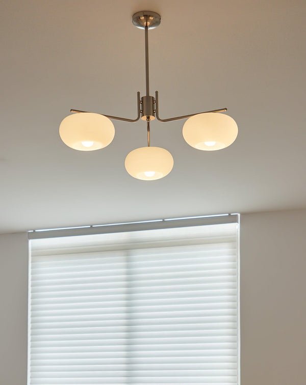 industrial sand nickel glass chandelier