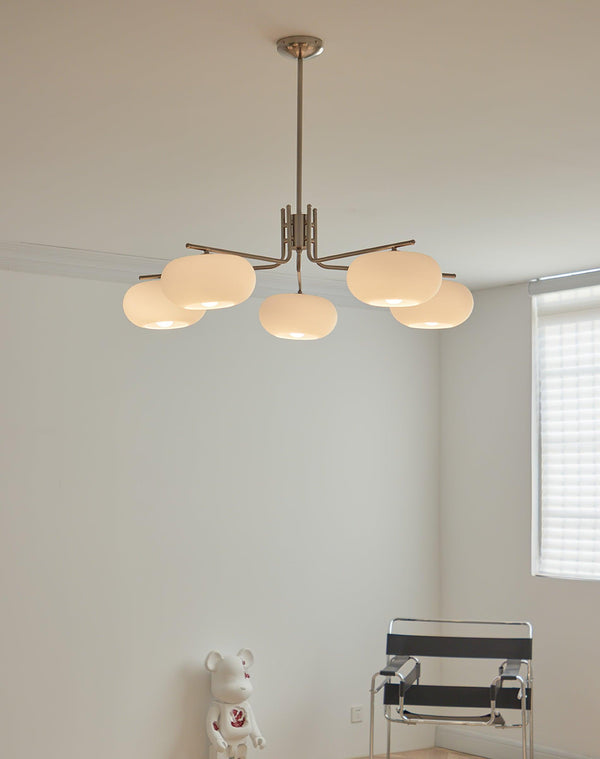 industrial sand nickel glass chandelier