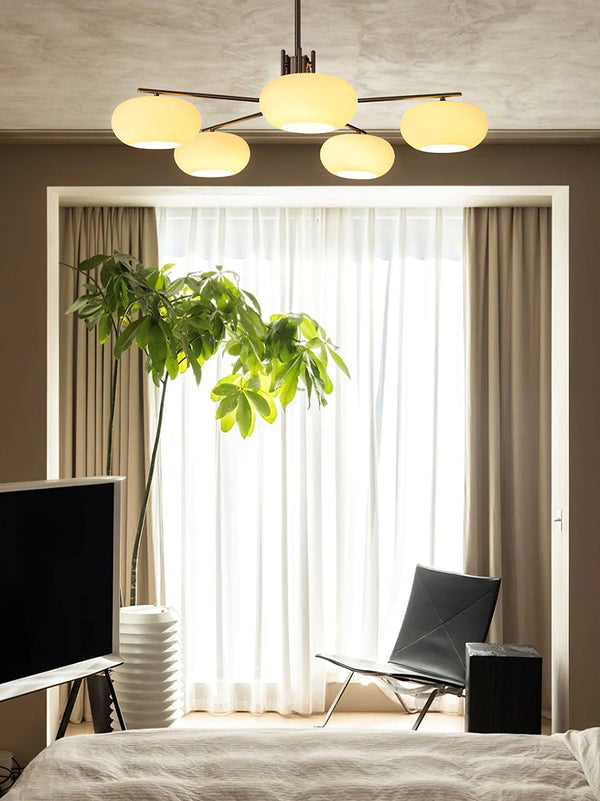 industrial sand nickel glass chandelier
