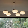 industrial sand nickel glass chandelier