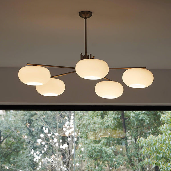 industrial sand nickel glass chandelier
