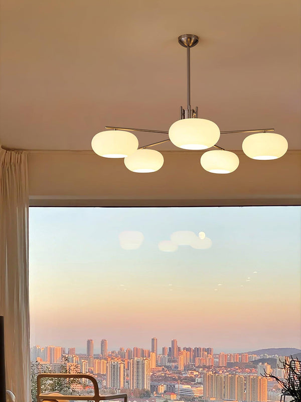 industrial sand nickel glass chandelier