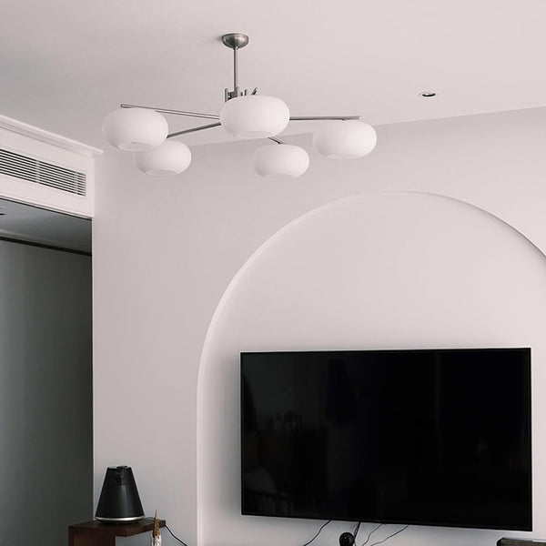 industrial sand nickel glass chandelier