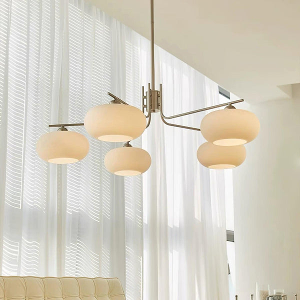 industrial sand nickel glass chandelier