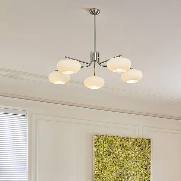 industrial sand nickel glass chandelier