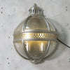 industrial silver foil clear glass wall sconce