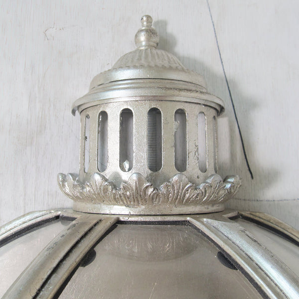 industrial silver foil clear glass wall sconce