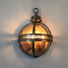 industrial silver foil clear glass wall sconce
