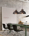 industrial weathered iron dome pendant light