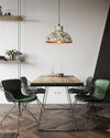industrial weathered iron dome pendant light