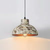 industrial weathered iron dome pendant light