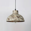 industrial weathered iron dome pendant light