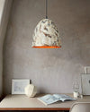 industrial weathered iron dome pendant light