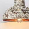 industrial weathered iron dome pendant light
