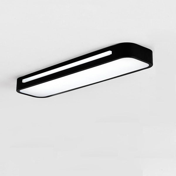 19 In W 1 Light Long Oval Led Flush Mount Minimalist Rectangular Ceiling Light