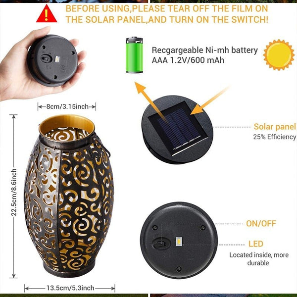 Solar Powered Led Lantern Lights With Handle Decoration Lights Outdoor Hwd00022