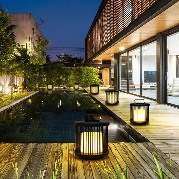 Modern Black Round Outdoor Lantern Lights Outdoor Led Lighting Hwd00021