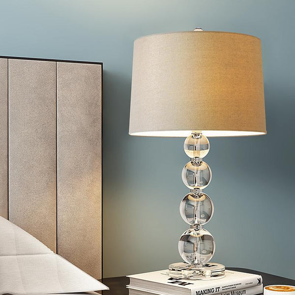 25 Inch Light Through Stacked Spheres Crystal Table Lamp