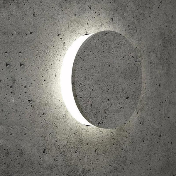 Outdoor Round Gray Concrete Led Wall Flush Lights Accent Landscape Lighting
