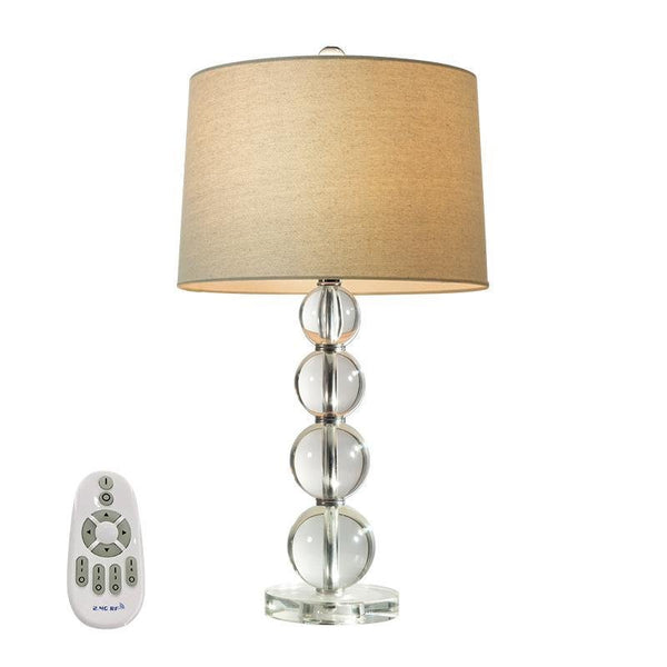 25 Inch Light Through Stacked Spheres Crystal Table Lamp