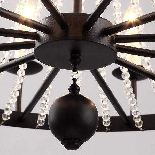 Empire Wagon Wheel Chandelier 8 10 12 Candle Lights 20 Adjustable Chain Crystal Accents