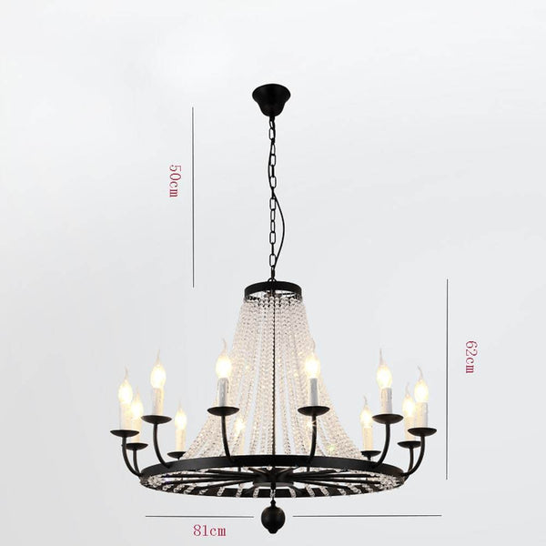 Empire Wagon Wheel Chandelier 8 10 12 Candle Lights 20 Adjustable Chain Crystal Accents