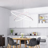 Modern Led Chandelier Minimalist 2 Ring Geometric Lights With Adjustable Height