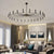 Ligmodern 24 Light Streamlined Round Chandelier 24 Led Bulbs 63 Dia Adjustable Height Black Finish