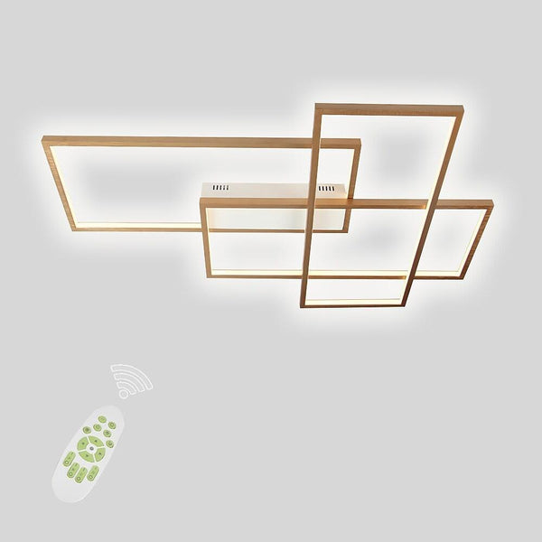 Overlapping Rectangles Aluminum Geometric Style Flush Mount Lighting Led Ceiling Light