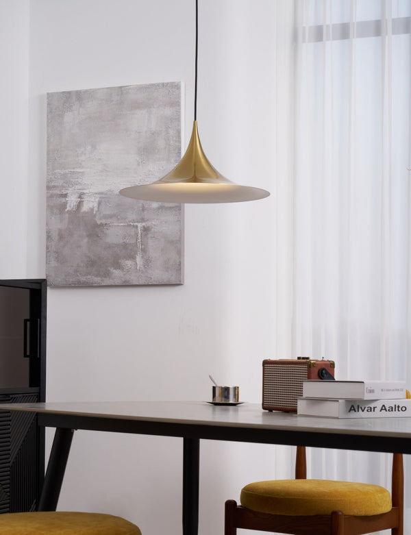 lacquered aluminum arch pendant light