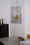 lacquered aluminum arch pendant light