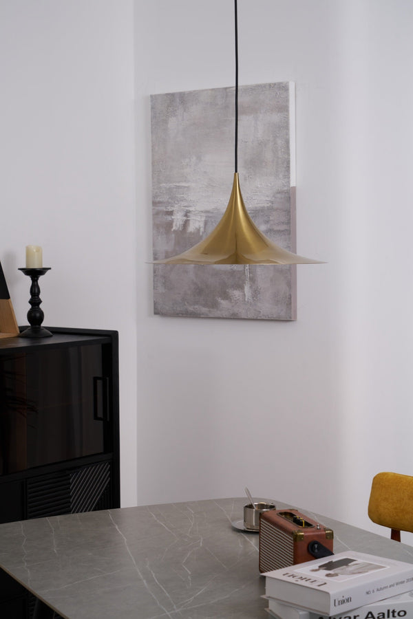 lacquered aluminum arch pendant light