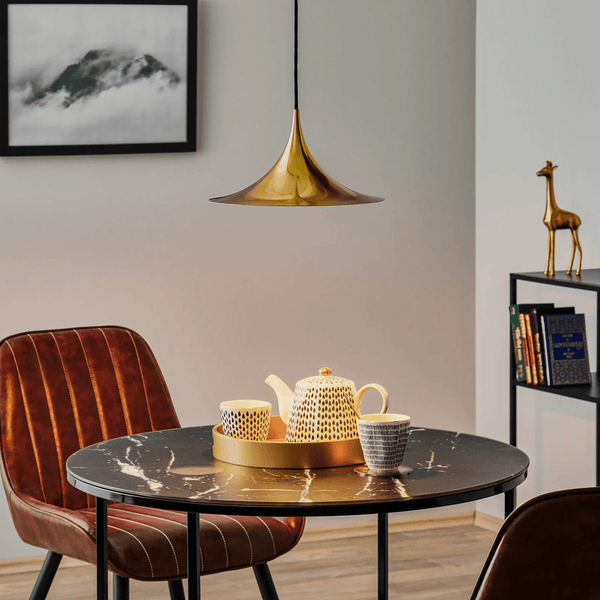 lacquered aluminum arch pendant light