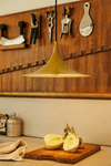 lacquered aluminum arch pendant light