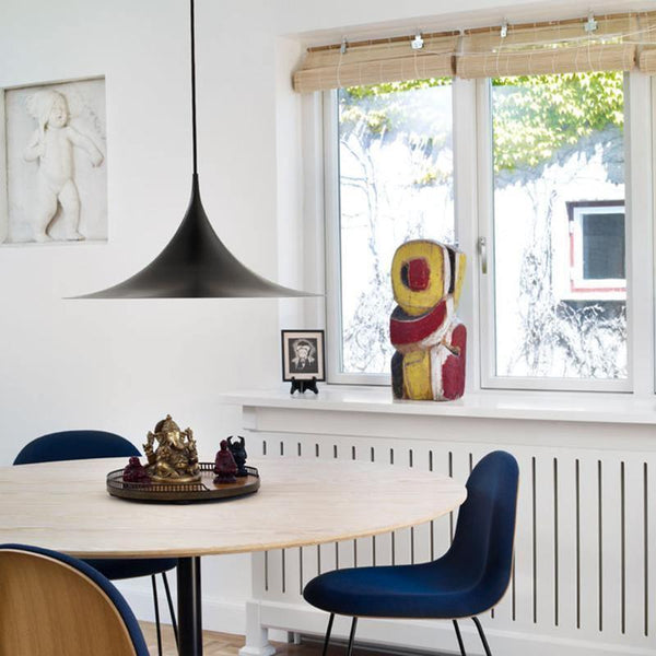 lacquered aluminum arch pendant light