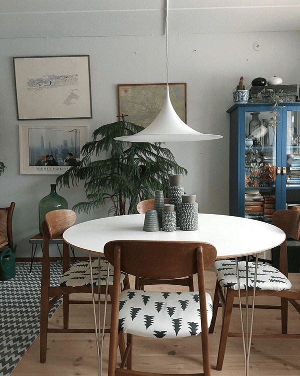 lacquered aluminum arch pendant light