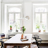 lacquered aluminum arch pendant light