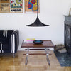 lacquered aluminum arch pendant light