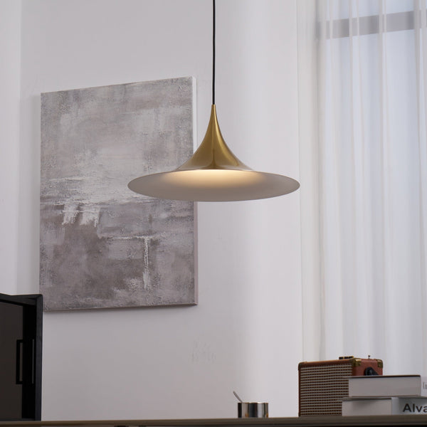 lacquered aluminum arch pendant light