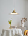 lacquered aluminum arch pendant light
