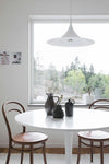 lacquered aluminum arch pendant light
