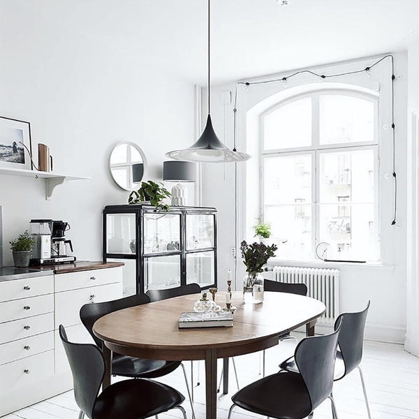 lacquered aluminum arch pendant light